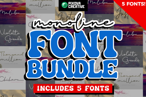 Monoline 5 Script Bundle: Modern Handwriting for Designers
